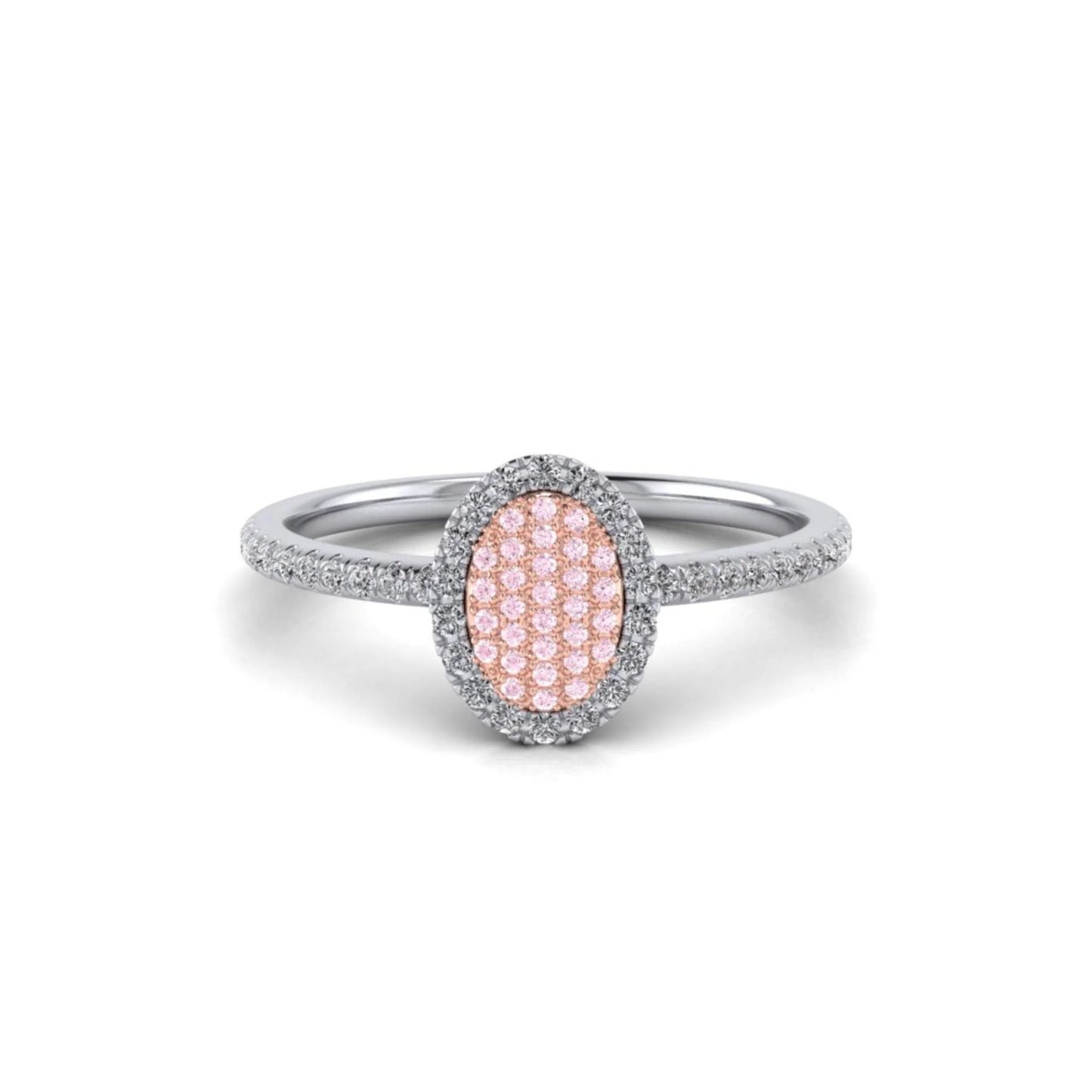 Eminence Pinks Oval Pave Ring