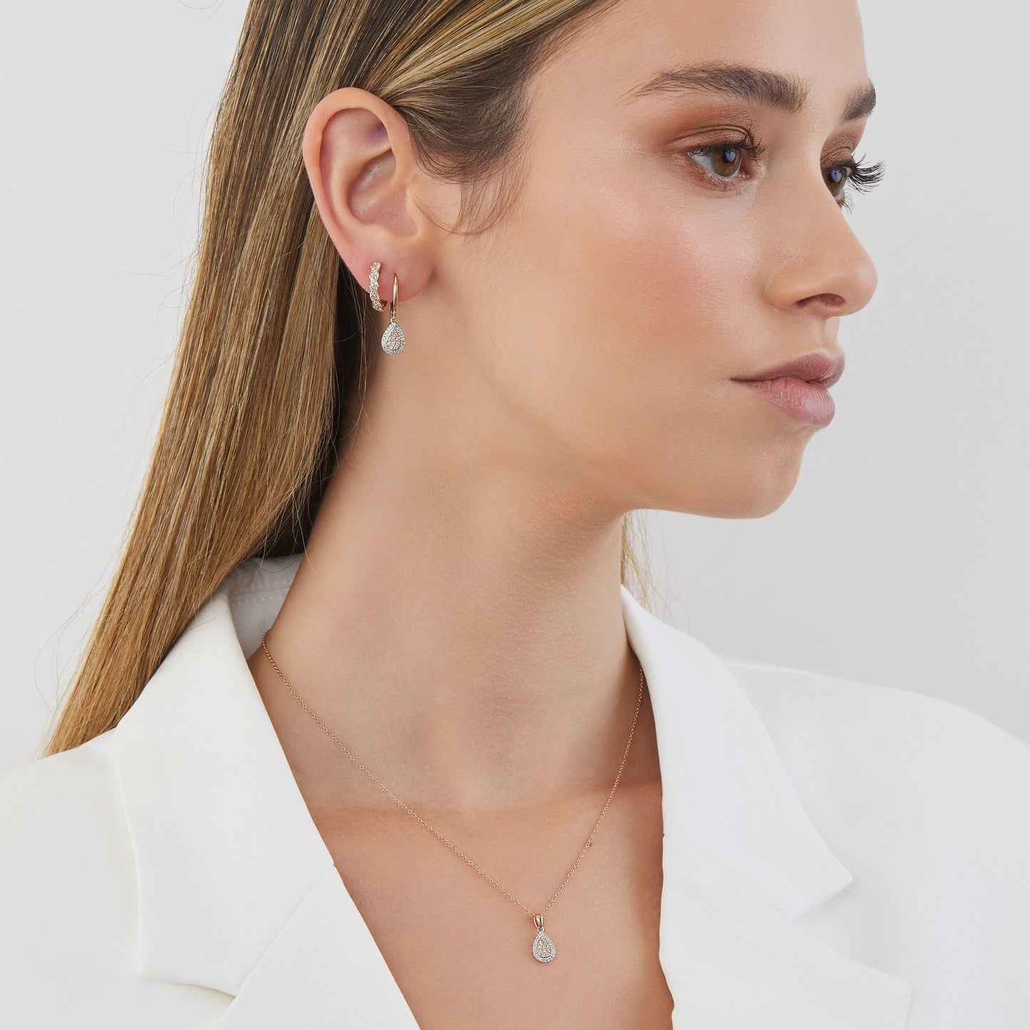 Eminence Pinks Diamond Pear Earrings