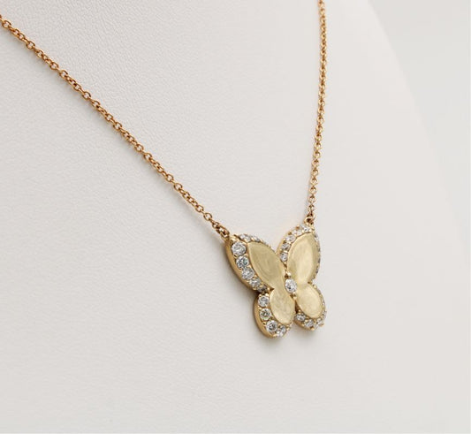 Diamond Butterfly Pendant in 9ct Yellow Gold I 1.04ct total