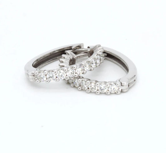 Diamond Hoop Earrings in 18ct White Gold I 0.7ct total