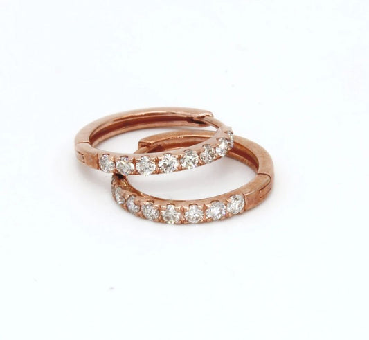 Diamond Hoop Earrings in 9ct Rose Gold I 0.35ct total