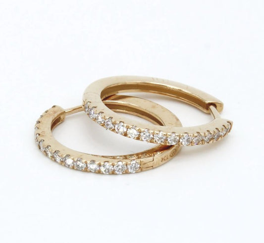 Diamond Hoop Earrings in 9ct Yellow Gold I 0.4ct total
