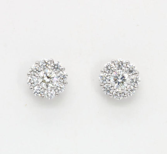 Diamond Cluster Studs in 18ct White Gold Setting I 0.43ct total