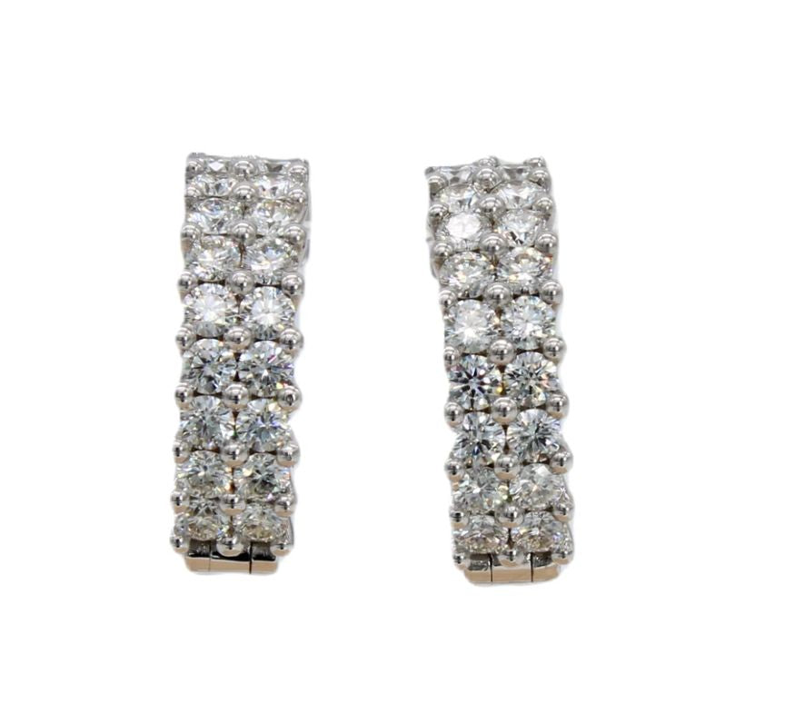 18ct White Gold Diamond Hoop Earrings