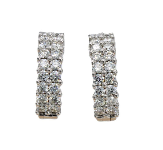 18ct White Gold Diamond Hoop Earrings I 1.31ct total