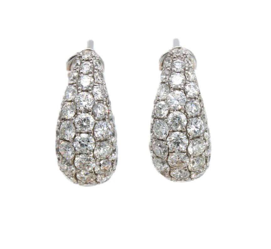 Pave Diamond Earrings in 18ct White Gold I 1.91ct total