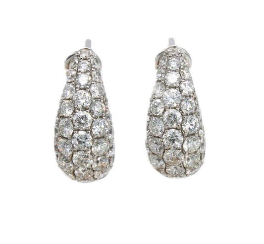 Pave Diamond Earrings in 18ct White Gold I 1.91ct total
