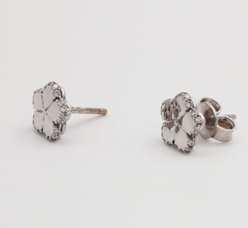 Lisa's Signature Diamond Pansy Earrings in 9ct White Gold