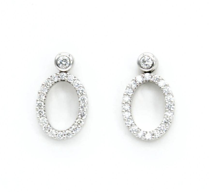 18ct White Gold Diamond Drop Earrings