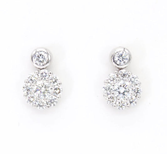18ct White Gold Diamond Drop Earrings I 4.64ct total