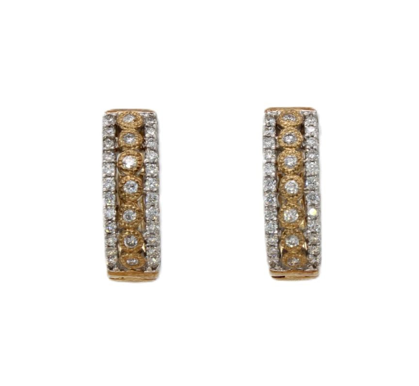 9ct Yellow Gold Diamond Hoop Earrings I 0.40ct total