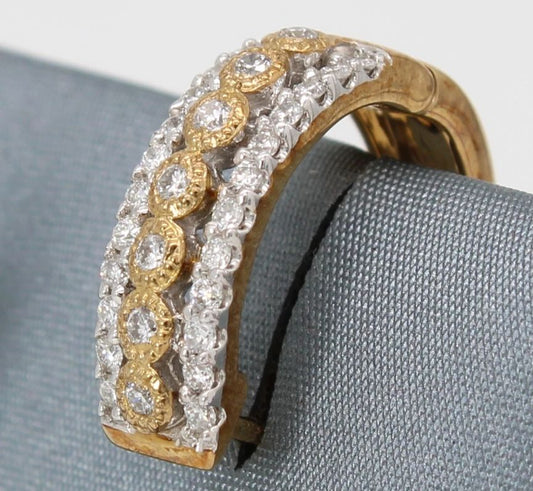 9ct Yellow Gold Diamond Hoop Earrings I 0.40ct total