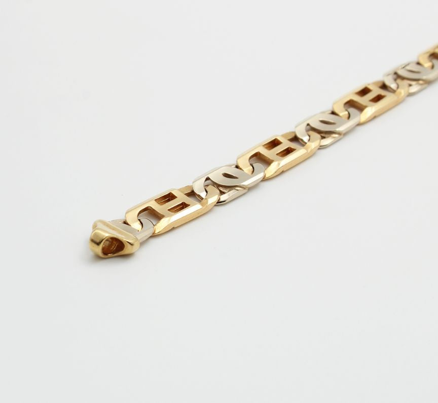 18ct Yellow & White Gold Gent's Bracelet