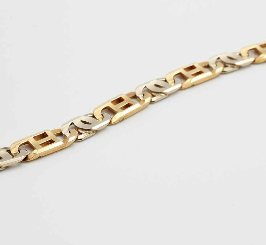 18ct Yellow & White Gold Gent's Bracelet
