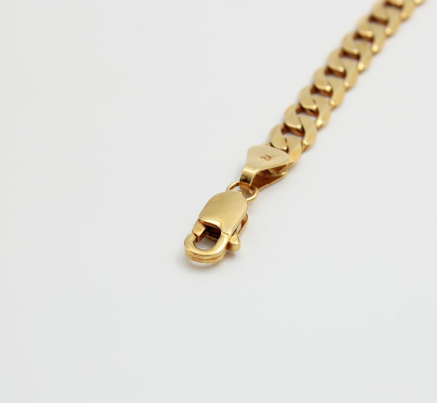 9ct Yellow Gold Gent's Identity Curb Link Bracelet