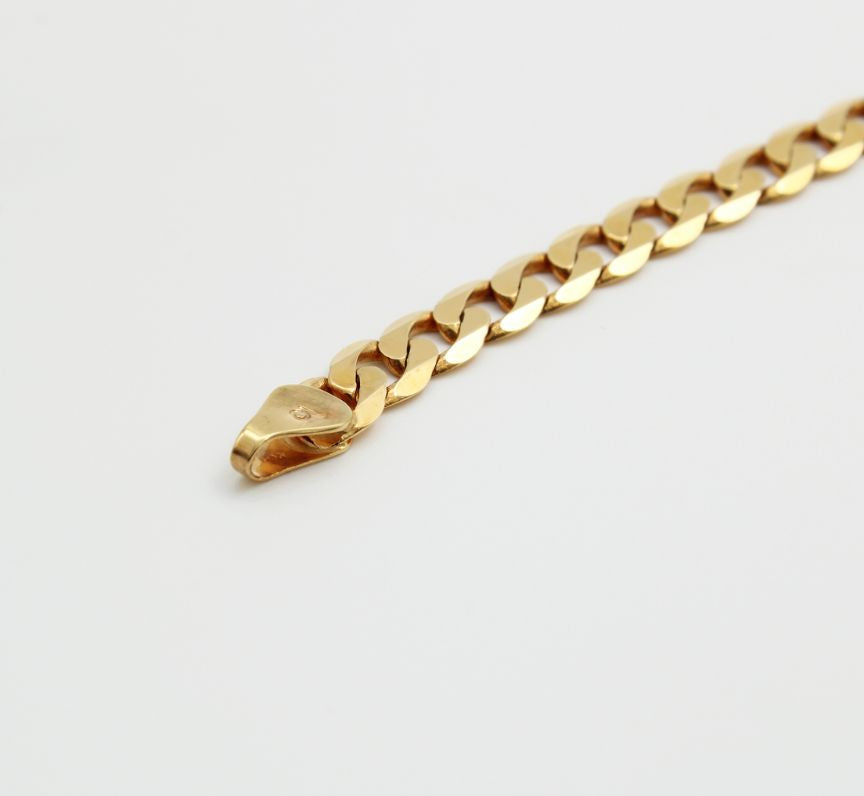 9ct Yellow Gold Gent's Identity Curb Link Bracelet