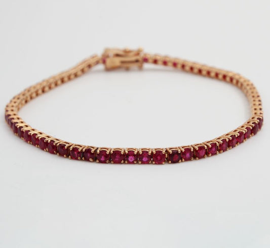 18k Rose Gold Ruby Tennis Bracelet
