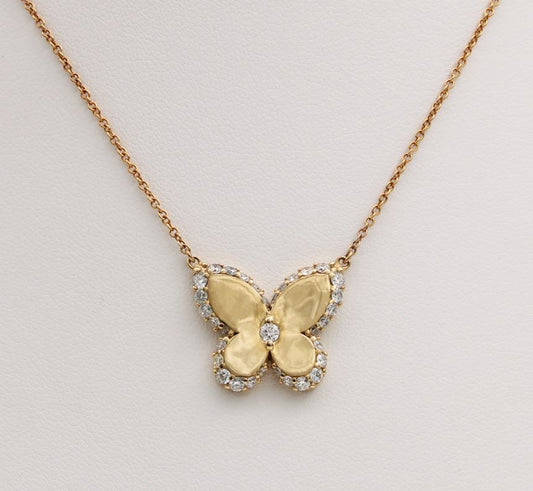 Diamond Butterfly Pendant in 9ct Yellow Gold I 1.04ct total