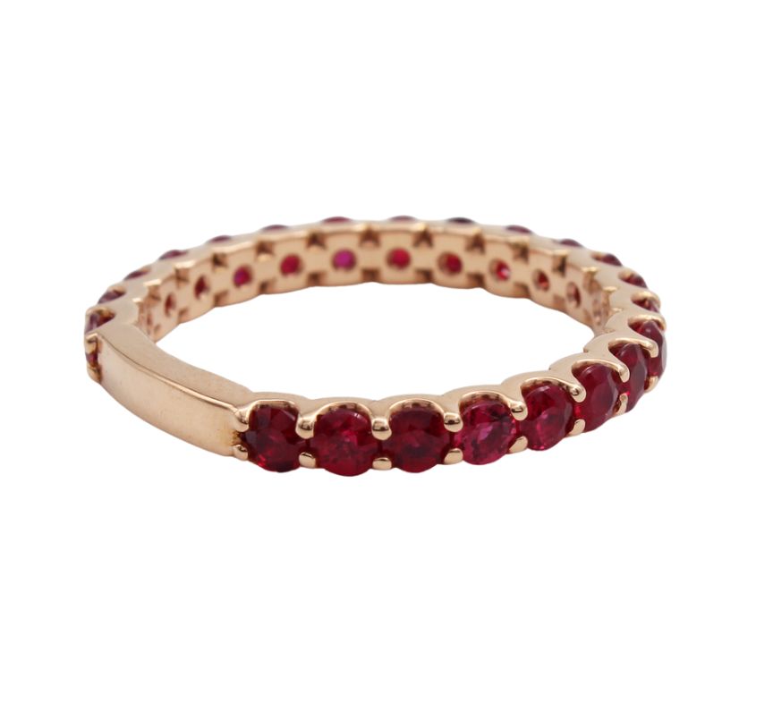 18ct Rose Gold Ruby Eternity Ring (1.31ct)