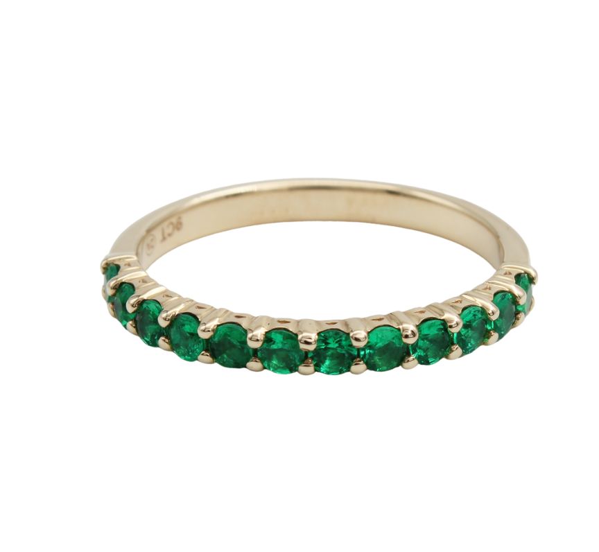 9k Yellow Gold Emerald Eternity Ring (1.10ct)