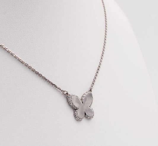 Diamond Butterfly Pendant in 9ct White Gold I 0.37ct total