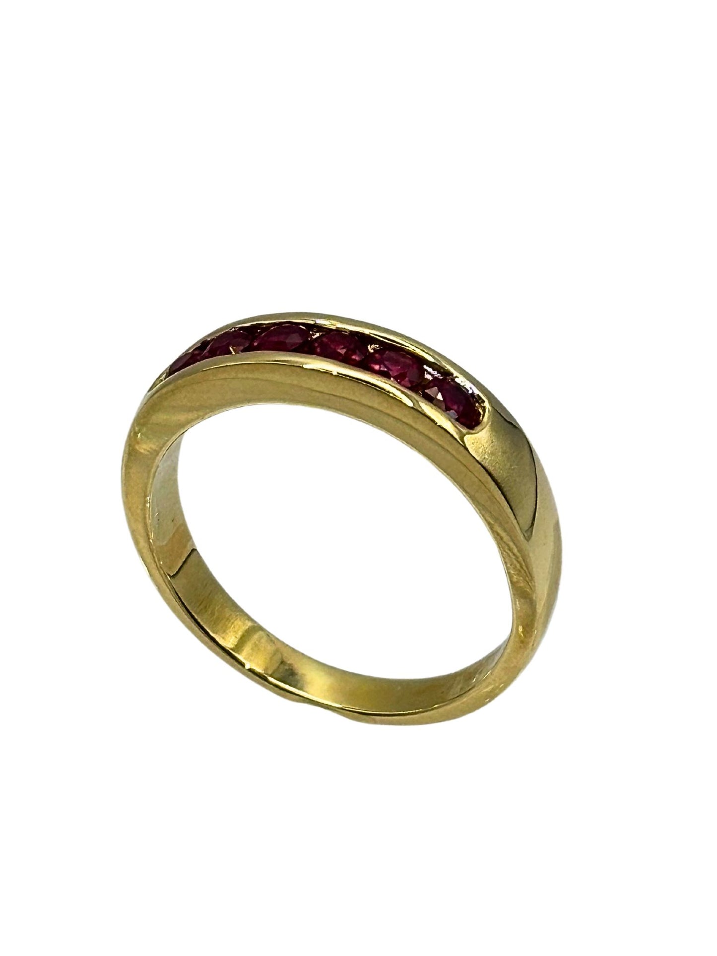 Ruby Half Eternity Channel Set Ring in 9kt Yellow Gold I 0.48ct