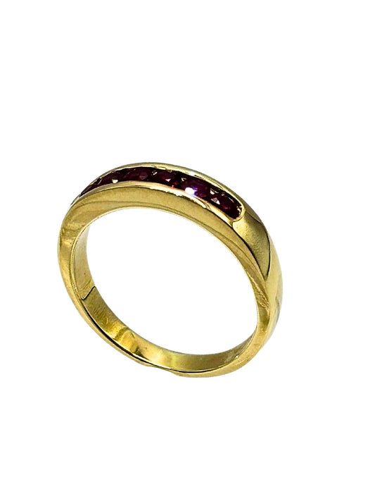 Ruby Half Eternity Channel Set Ring in 9kt Yellow Gold I 0.48ct
