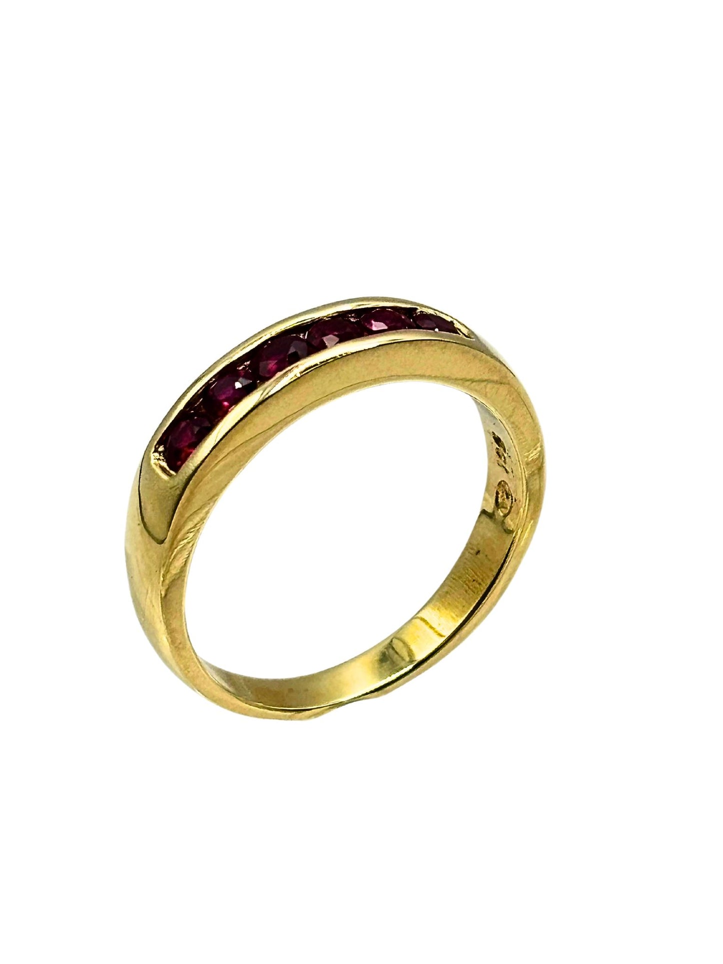 Ruby Half Eternity Channel Set Ring in 9kt Yellow Gold I 0.48ct