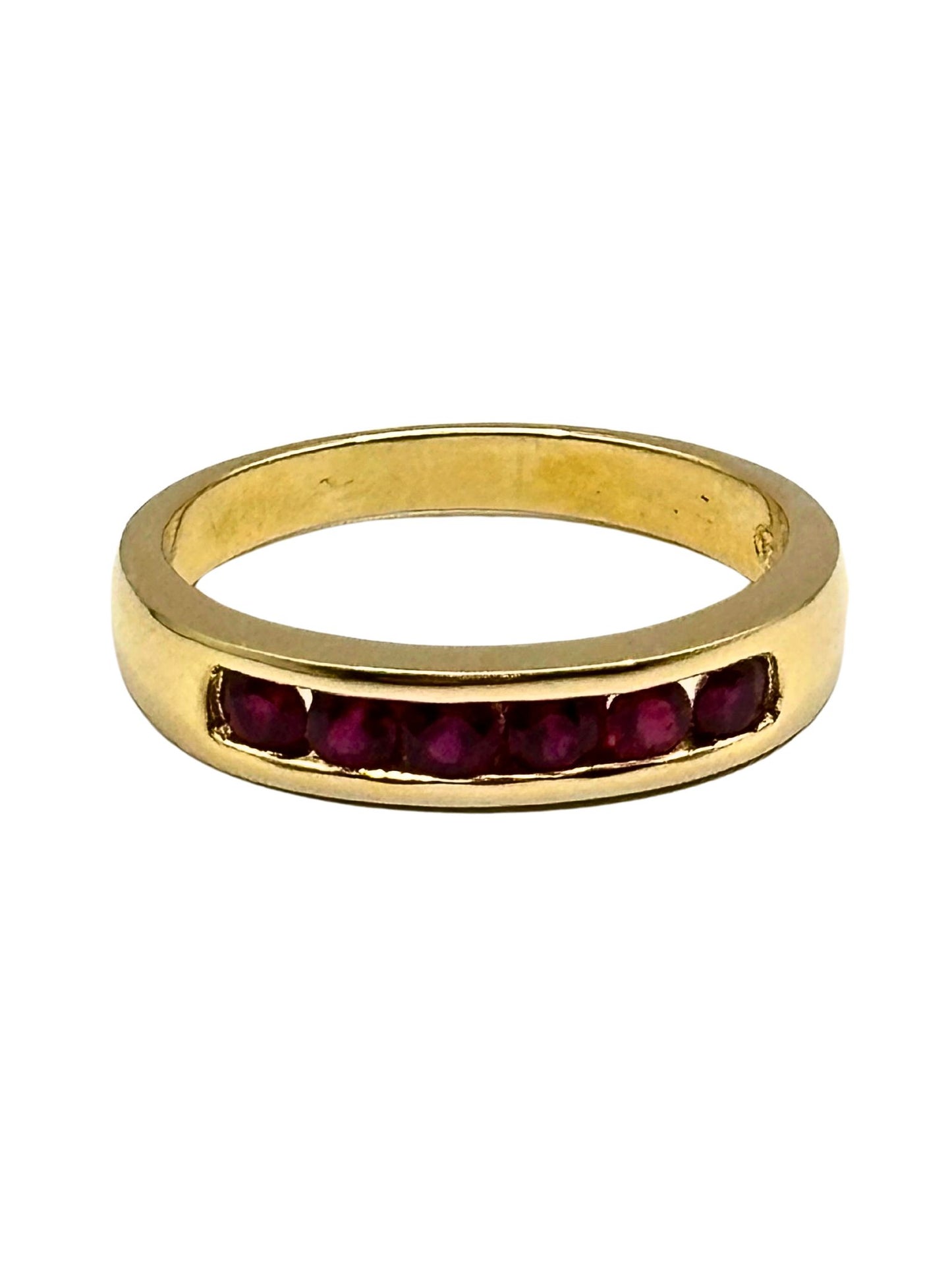 Ruby Half Eternity Channel Set Ring in 9kt Yellow Gold I 0.48ct