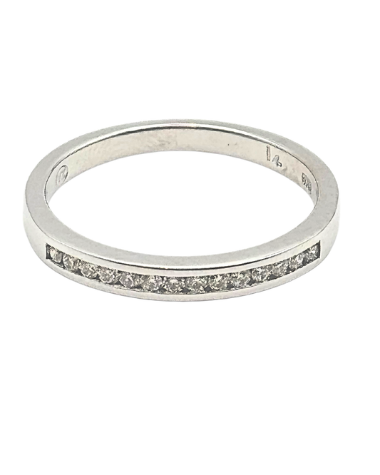 Diamond Channel Set Half Eternity Ring in 9k White Gold I 0.14ct