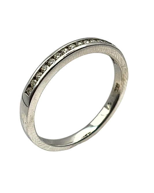 Diamond Channel Set Half Eternity Ring in 9k White Gold I 0.14ct