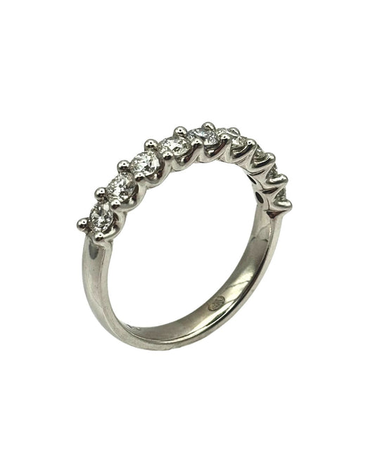 Diamond Half Eternity Ring in 9k White Gold I 0.90ct