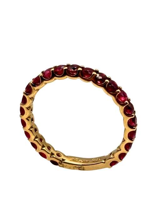 Ruby Full Eternity Ring in 18kt Gold I 1.31ct I Certified