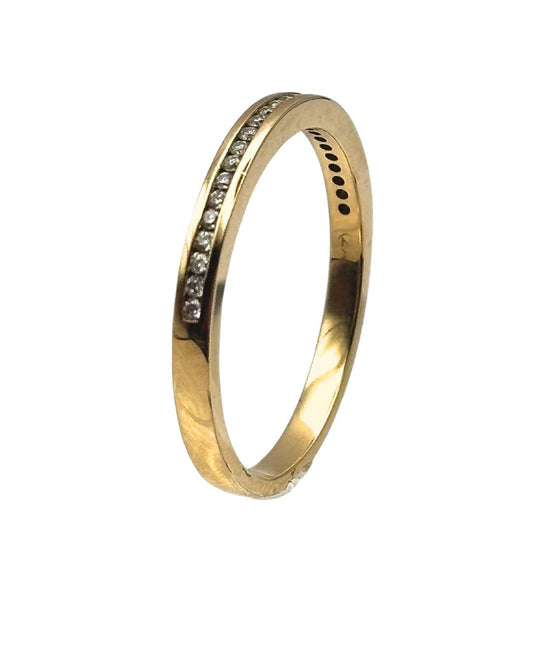 Diamond Channel Set Half Eternity Ring in 18k Yellow Gold I 0.11ct