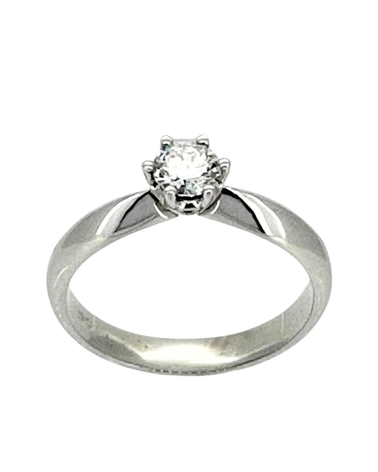 Diamond Solitaire Ring in 18k White Gold I 0.41ct