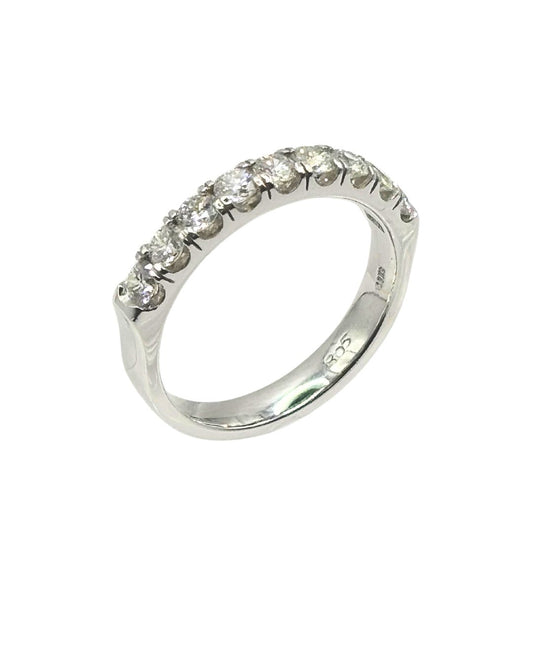 Diamond Half Eternity Ring in 18k White Gold I 0.80ct