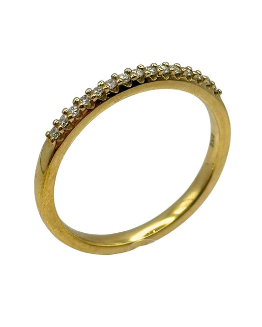 Diamond Half Eternity Ring in 9k Yellow Gold I 0.13ct