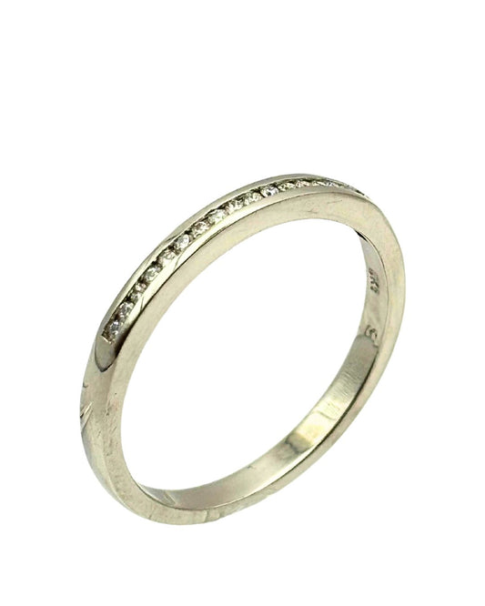 Diamond Half Eternity Ring in 9k White Gold I 0.08ct
