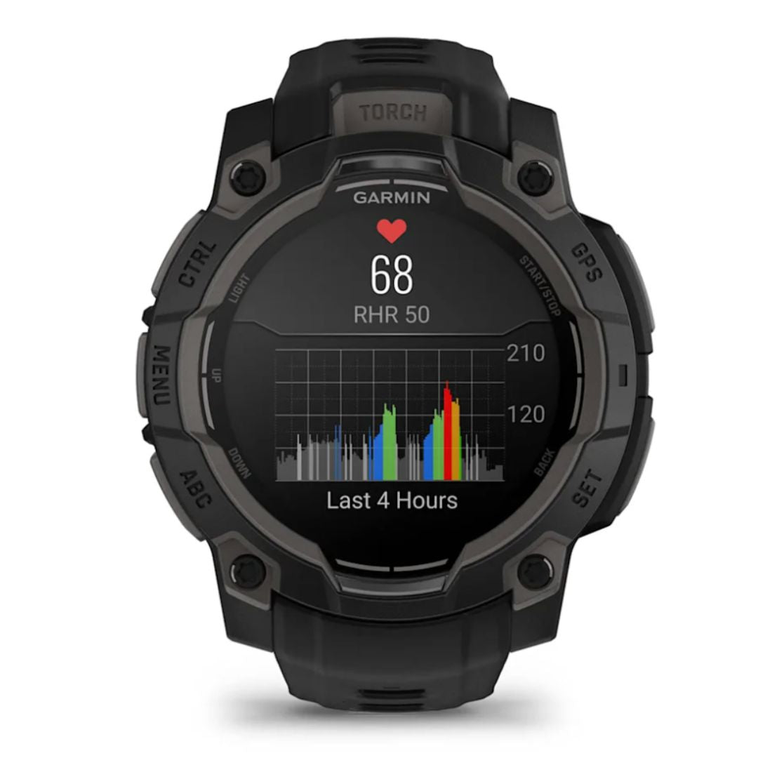 Instinct 3 – 45 mm, AMOLED Black with black band