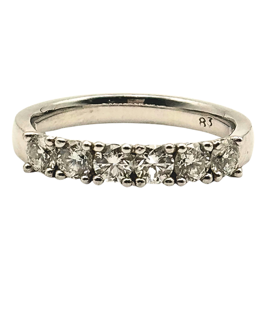 Diamond Half Eternity Ring in 18k White Gold I 0.83ct