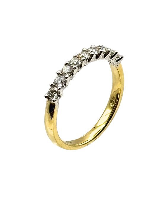 Diamond Half Eternity Ring in 18k Yellow Gold I 0.43ct
