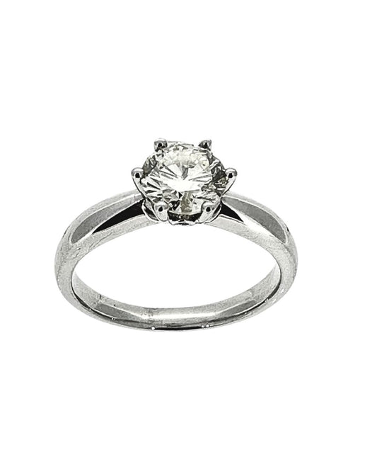 Diamond Solitaire Ring in 18k White Gold I 0.7ct