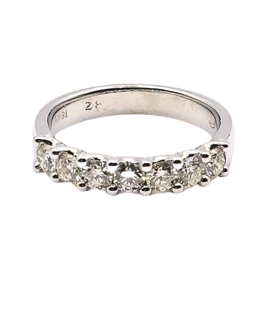 Diamond Half Eternity Ring in 18k White Gold I 0.82ct