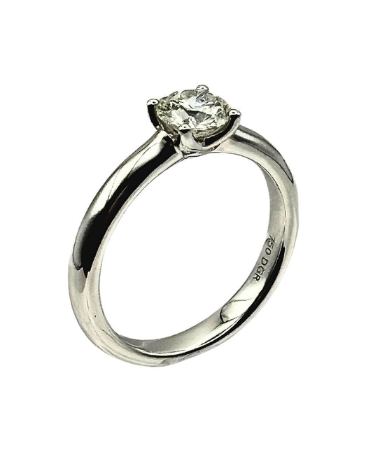Diamond Solitaire Ring in 18k White Gold I 0.75ct