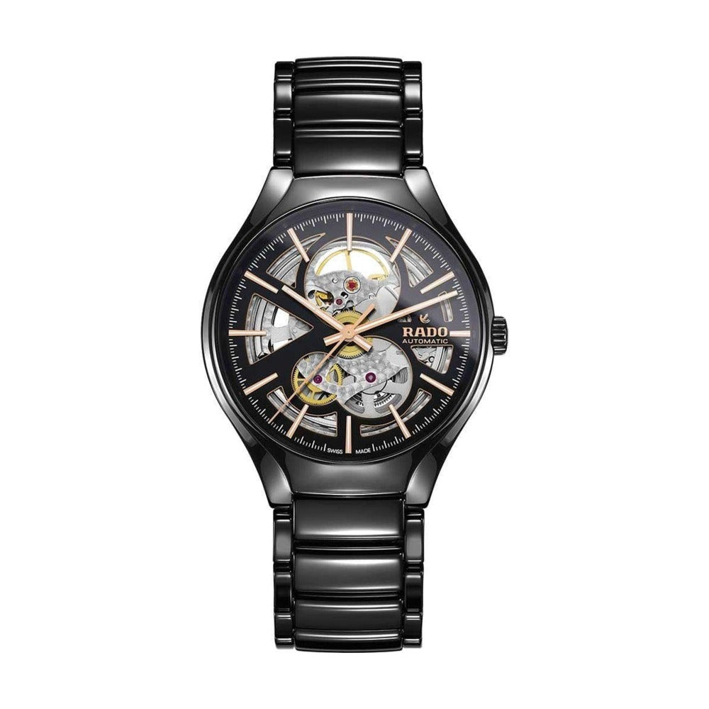Rado True Automatic Open Heart Black/Skeleton Dial Men's High-Tech Ceramic Watch