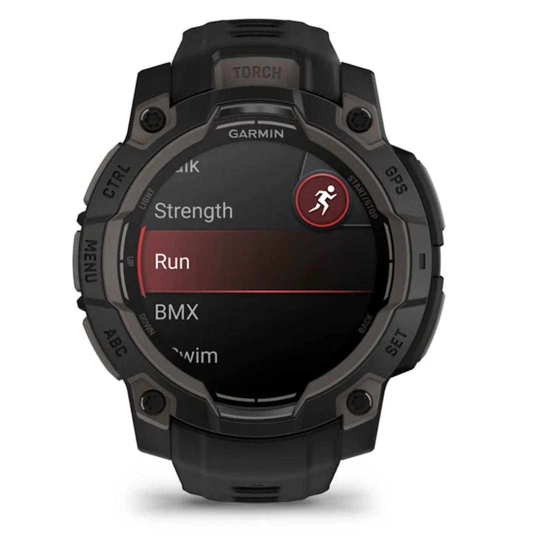 Instinct 3 – 45 mm, AMOLED Black with black band