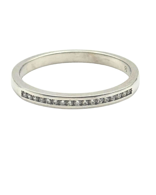 Diamond Half Eternity Ring in 9k White Gold I 0.08ct