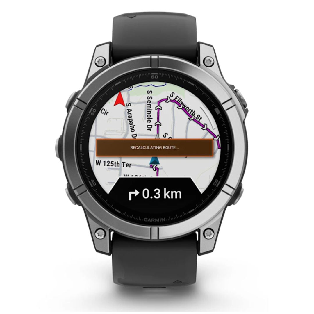 fēnix® E – 47 mm, AMOLED Stainless steel with Black silicone band 010-03025-00