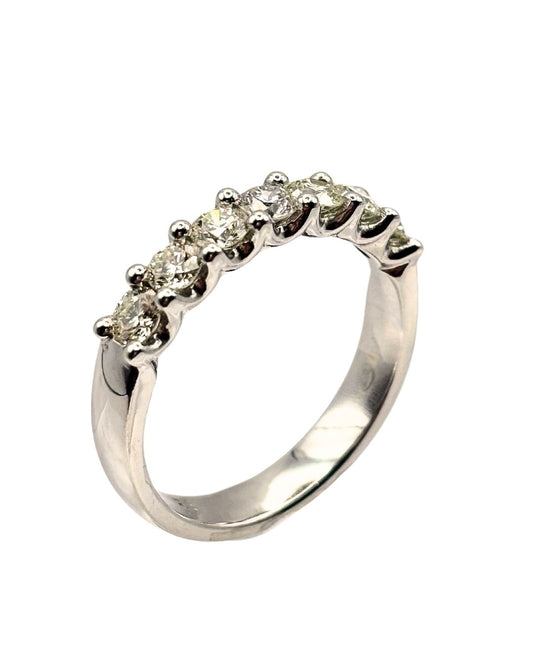 Diamond Half Eternity Ring in 18k White Gold I 0.82ct