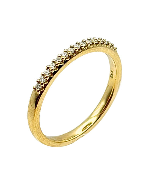 Diamond Half Eternity Ring in 9k Yellow Gold I 0.13ct